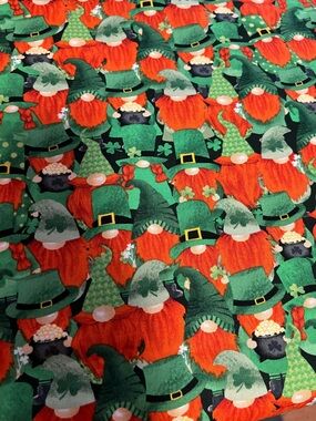 St. Patrick’s Irish leprechauns fabric 36”x42”